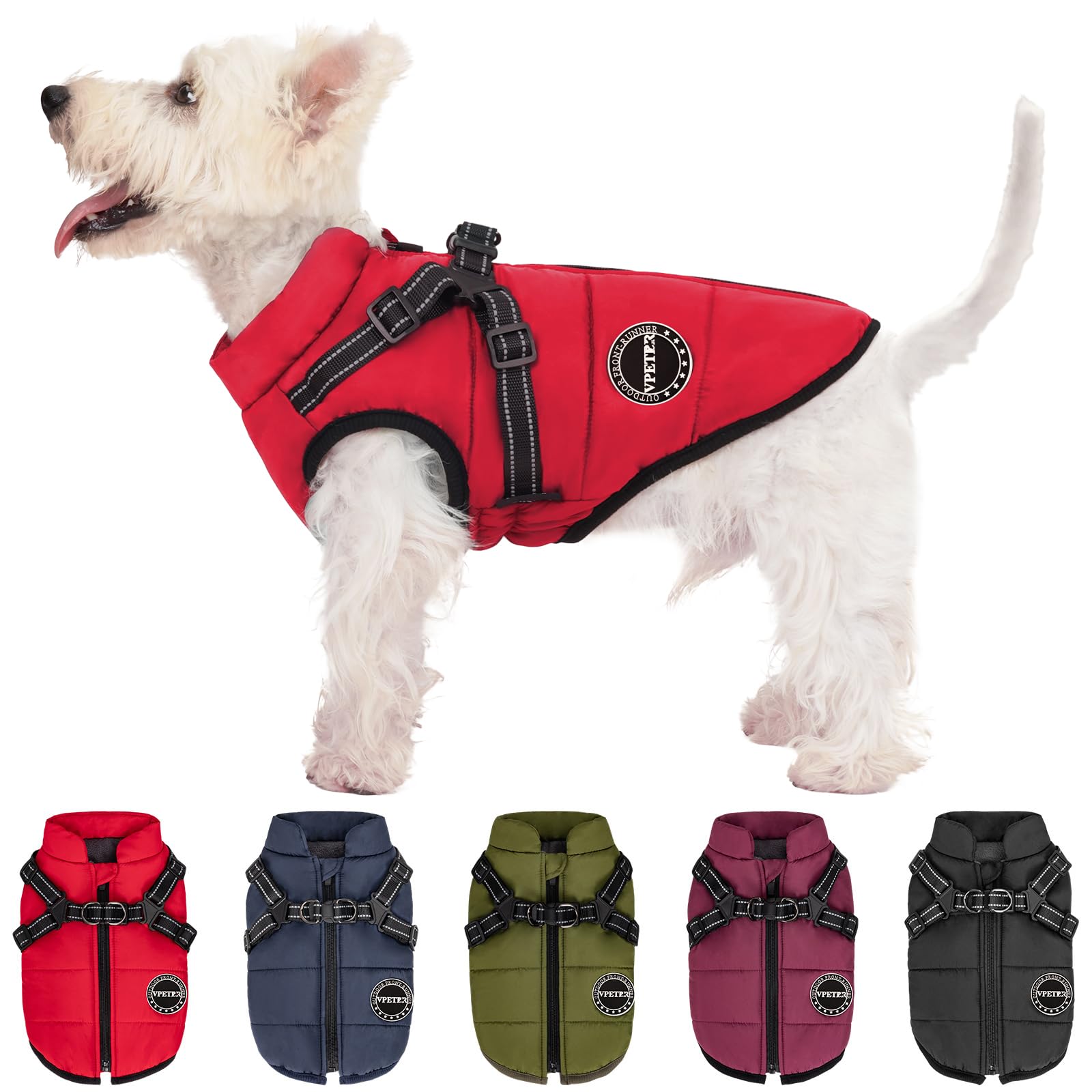 Dog Winter Coat With Fleece Lining - Waterproof Reflective Jacket For Large Dogs, Adjustable Buckle (S-XXXL)
