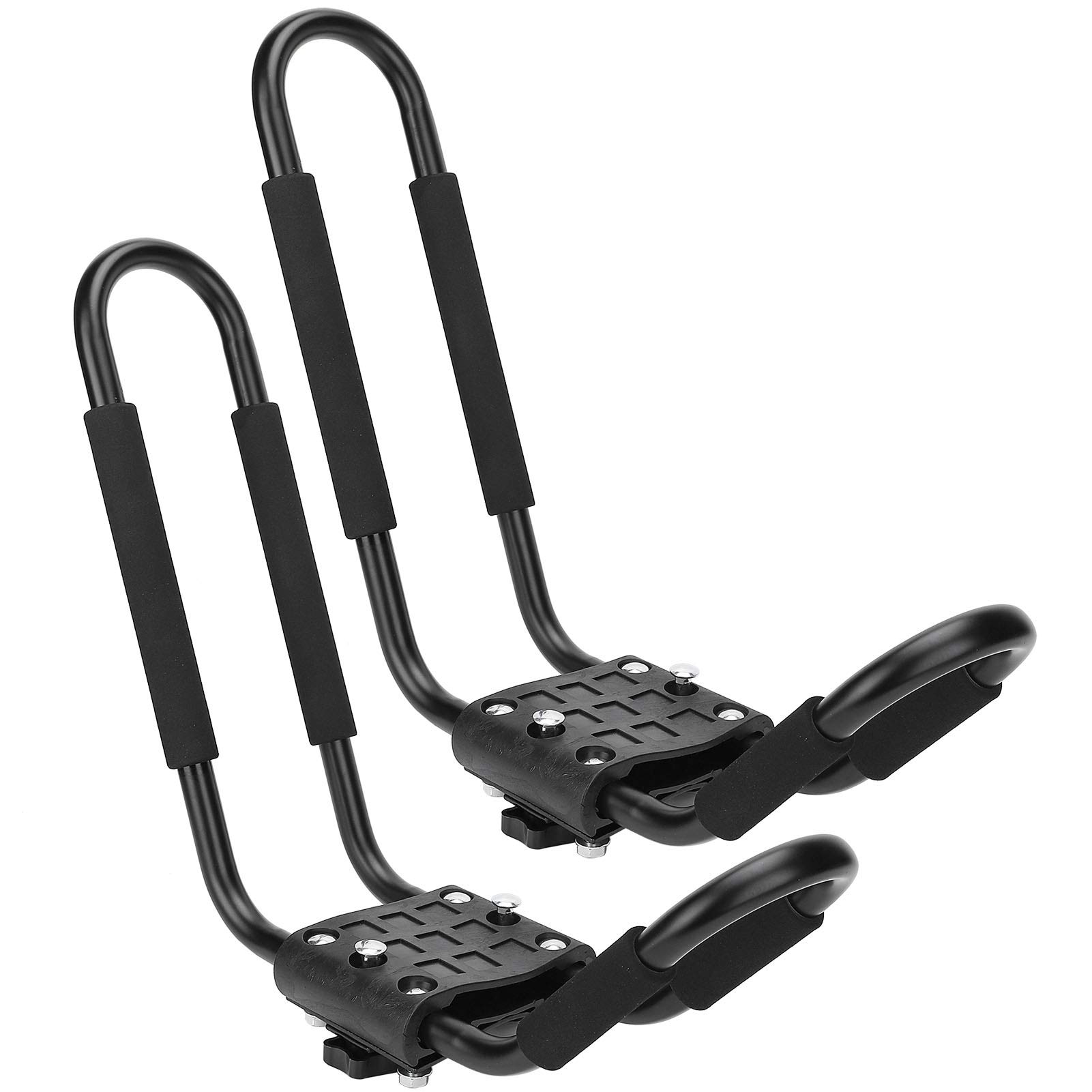 POENVFPO Kayak Rack Canoe Carrier Rail Holder, Sturdy Metal, Scratch Protective, 100kg Load Capacity, Easy Install, on Car Rail