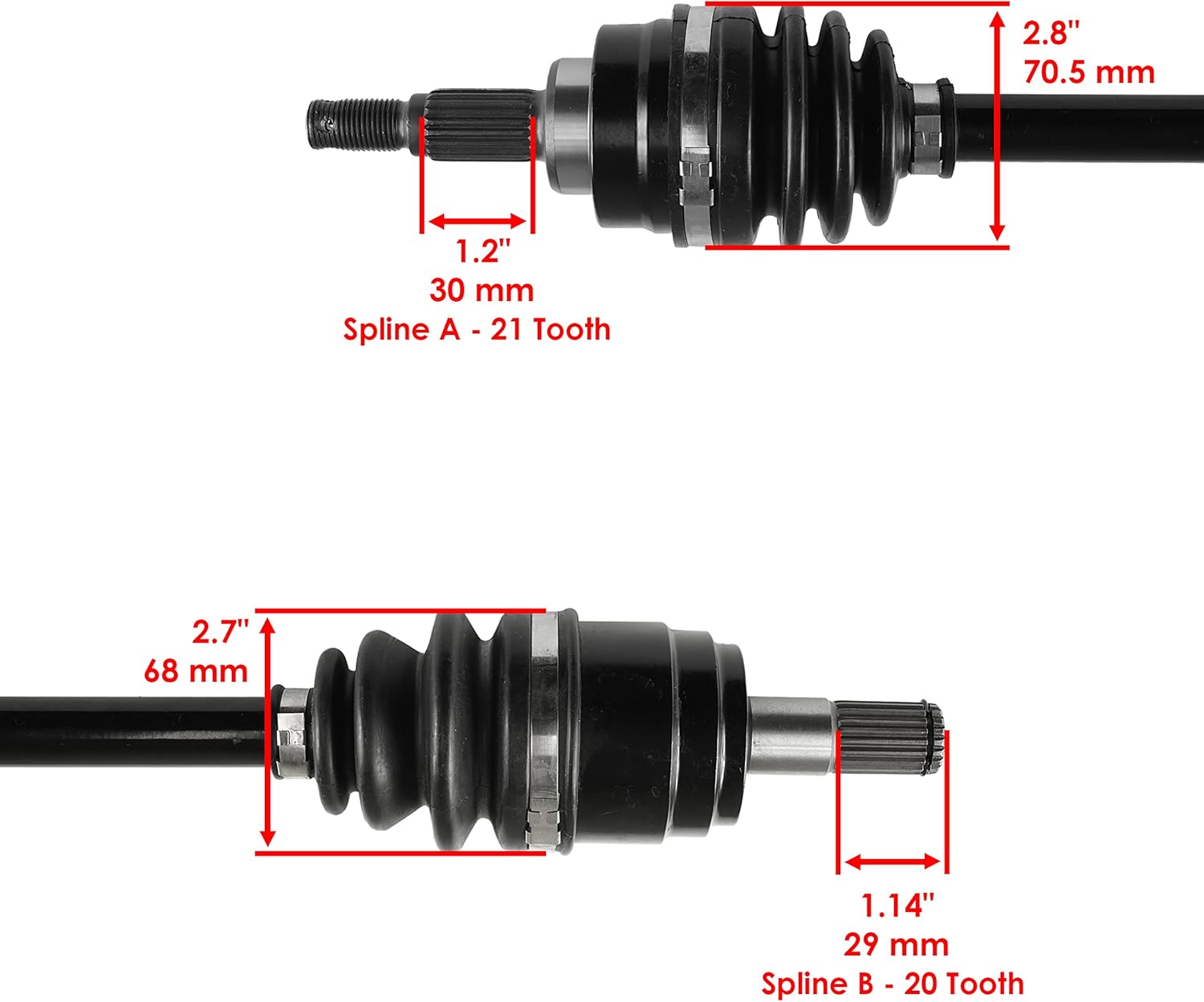 Caltric Front Left Complete Cv Joint Axle Compatible with Honda Trx680Fa Rincon 680 4X4 2006 2007 2008 2009 2010 2011 2012 2013 2014 2015 2016-2019