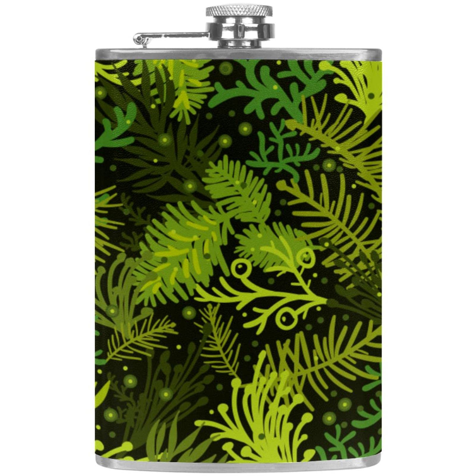 Flasque étanche en cuir vert sapin pour éviter les fuites dans le sac