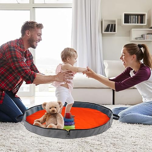 Miniatura 20 de Cesta de almacenamiento de juguetes Alfombra de juego para construir ladrillos y bloques - Bolsas de almacenamiento de juguetes Alfombra de juego