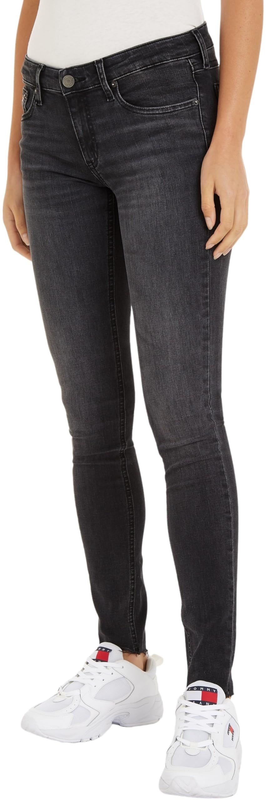 Tommy Jeans Women's Sophie Lw Skn Ah1288 Denim Pants, Denim Black, 24W / 32L