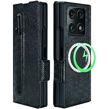 for Motorola Moto Razr Fold Wallet Case with Pen Holder & Card Slots, Compatible with MagSafe, Moto Pen Ultra Slot, RFID Blocking, Magnetic Luxury Leather Slim Wallet Phone Cover Black