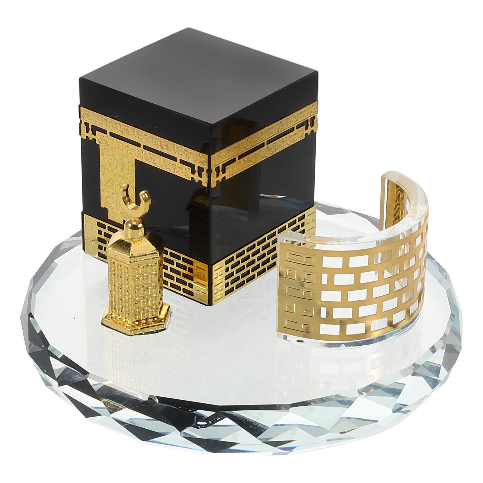 HOMSFOU Conjunto de Tres Piezas Kaaba Redonda de Cristal para Decoración