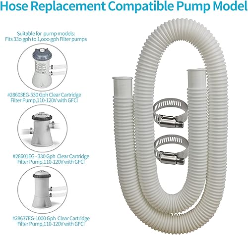 Miniatura 4 de Manguera de piscina para piscinas sobre el suelo, 1.25 pulgadas, 1.260 in de diámetro, piezas de repuesto para piscina, PE mejorado, compatible con