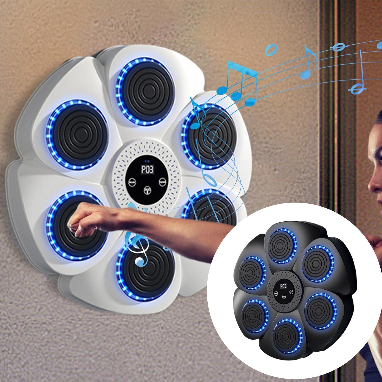 Music Boxing Machine | Macchina da Boxe Musicale | Macchina da Allenamento Musicale | Macchina Elettronica A LED | Tira Pugni con Musica | 9 modalità, 18 velocità | per Adulti E Bambini