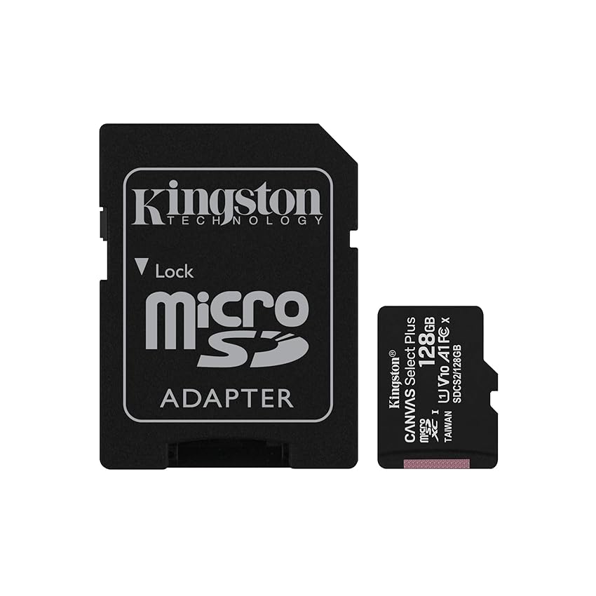 Kingston Canvas Select Plus SDCS2/128GB Scheda microSD Classe 10 con Adattatore SD Incluso, 128 GB