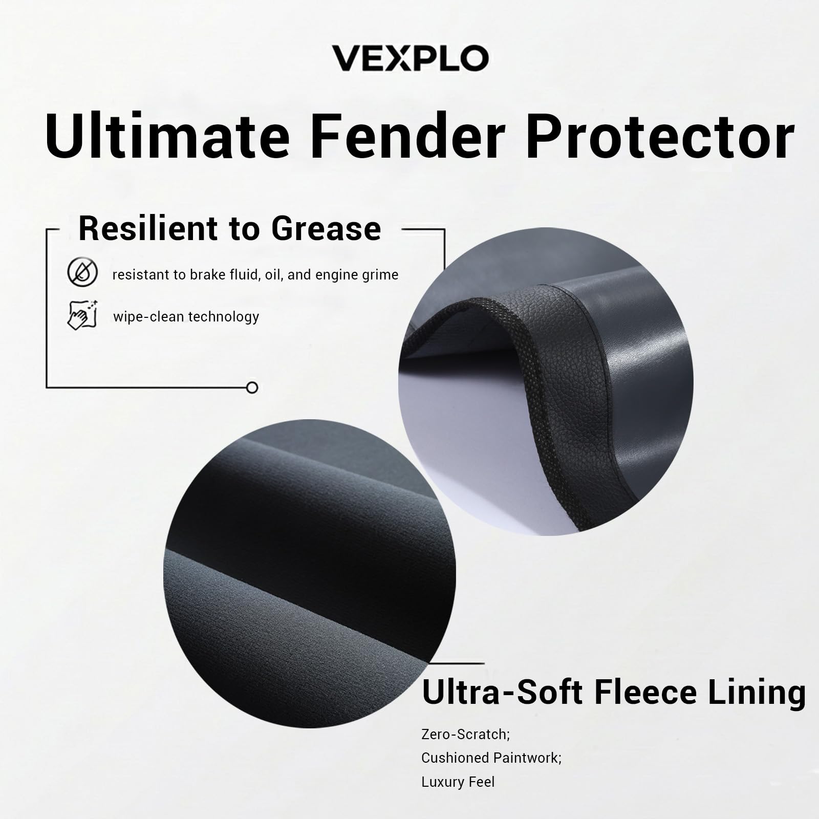 VEXPLO Parafango materasso per meccanico, 3 pezzi magnetici auto parafango protezione con 15 ganci e 7 magneti, dimensioni grandi e misura universale per berline o SUV (160 x 65 cm