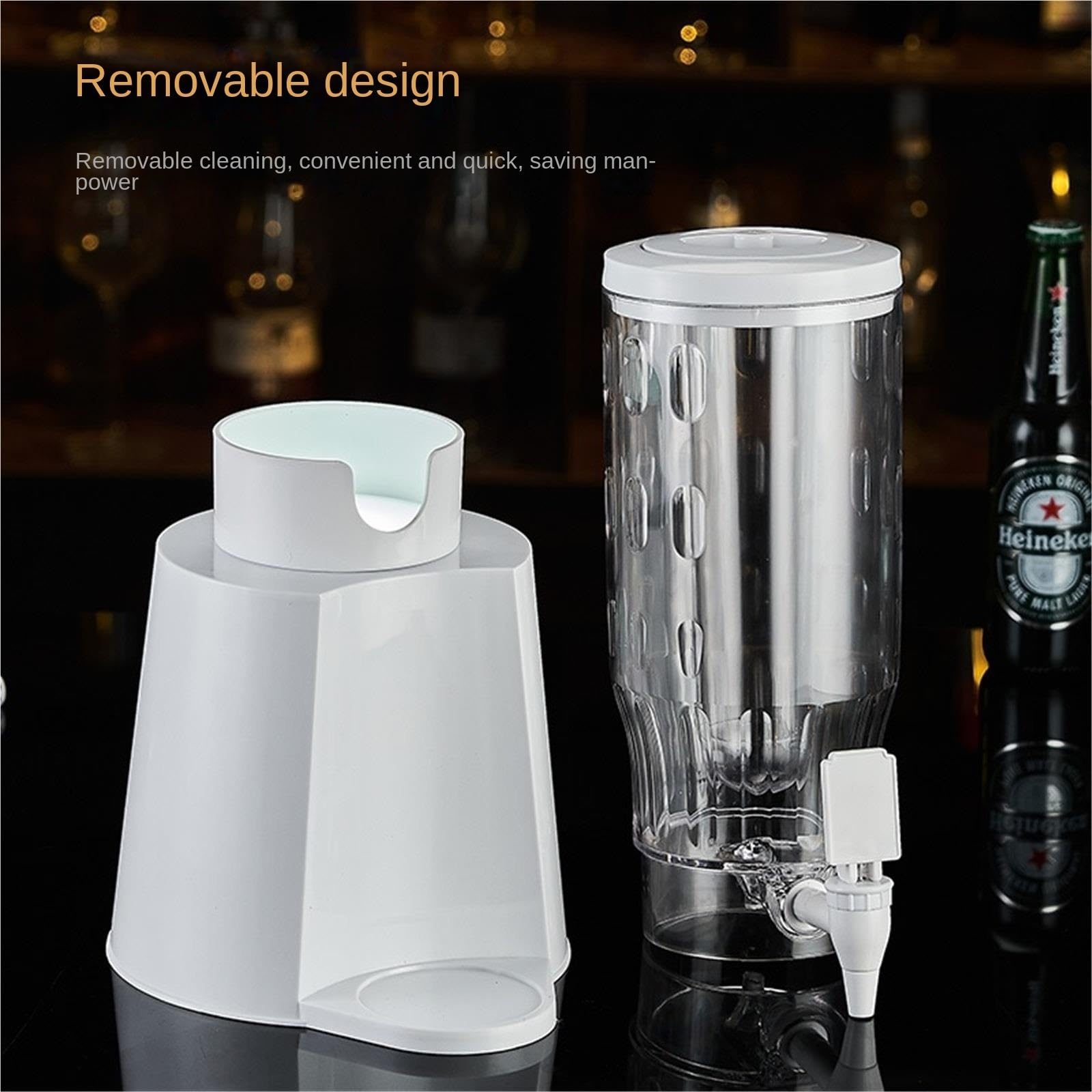 Dispensador de Bebidas Beer Tower de 2 l/70 oz con Grifo y Tubo de Hielo