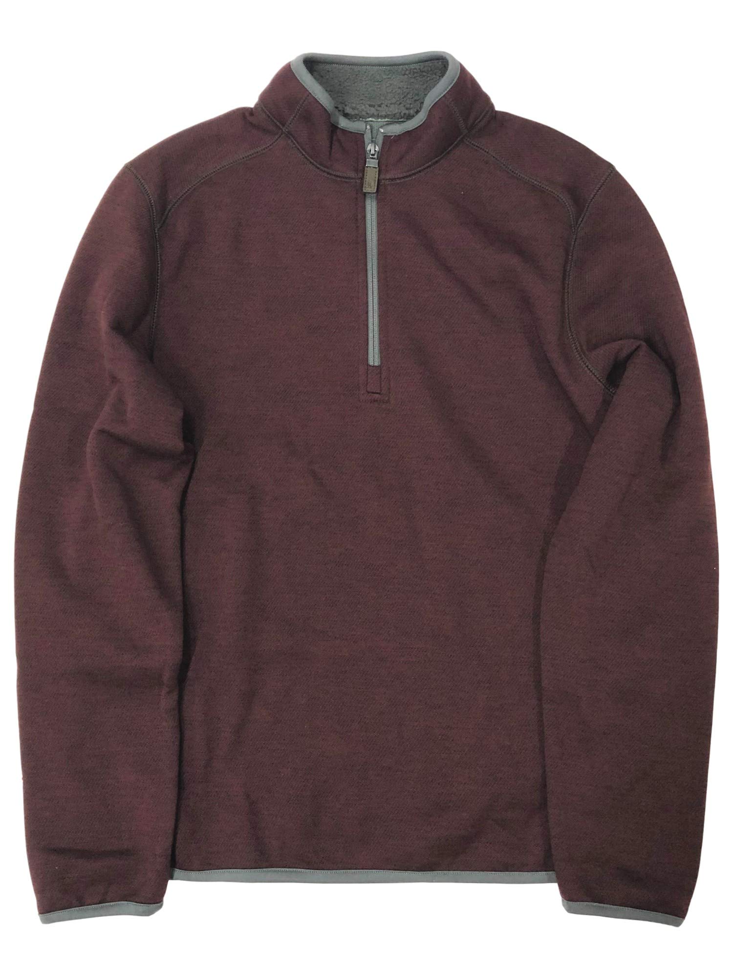 G.H. Bass & Co. Mens Burgundy Speckle Thermal 1/4 Zip Jacket Shirt Small