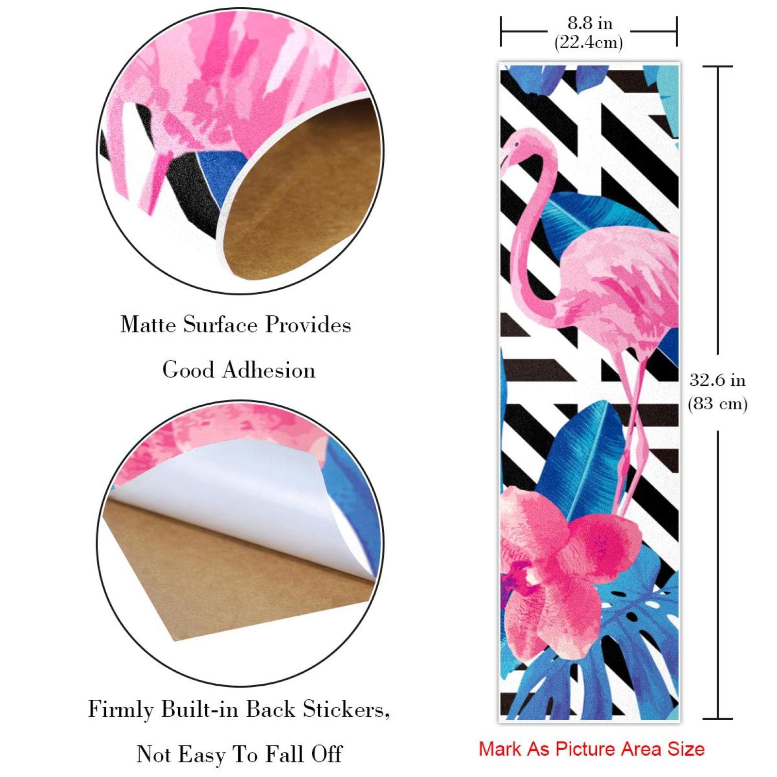 Flamingo Stripe Lot de 2 feuilles de papier abrasif pour planche de skateboard et longboard