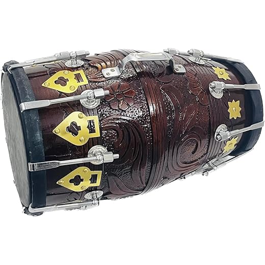Design Dholak Drum - Handmade Sheesham Wood