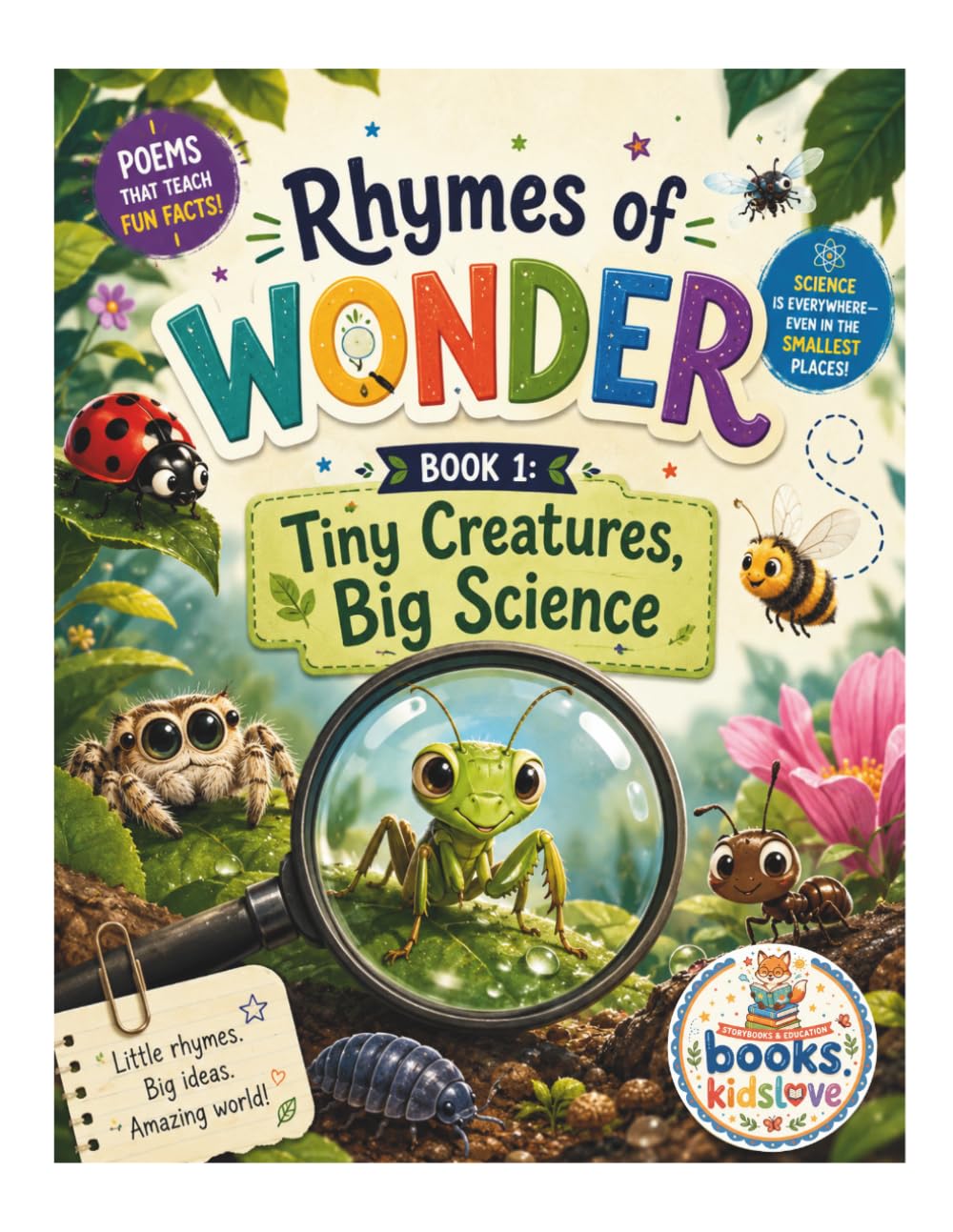 Rhymes of Wonder Book 1: Tiny Creatures, Big Science. Poetry meets Scientific Learnings | Poems filled with Real Science made for Curious Kids: Fun ... Butterflies, Spiders, Fireflies, and More