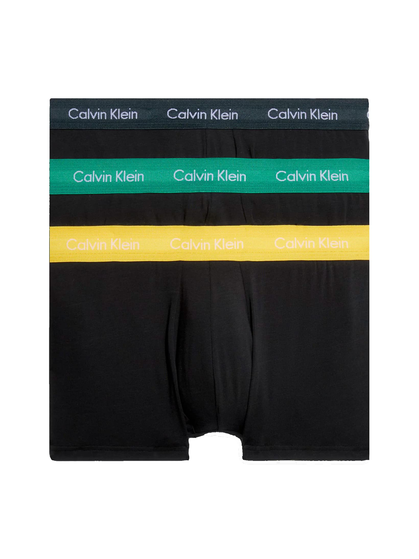 Calvin Klein Herren 3er Pack Boxershorts Low Rise Trunks Unterwäsche, Mehrfarbig (B-Chrcl Hthr, Mrngsd Yw, Flg Grn Wb), XL