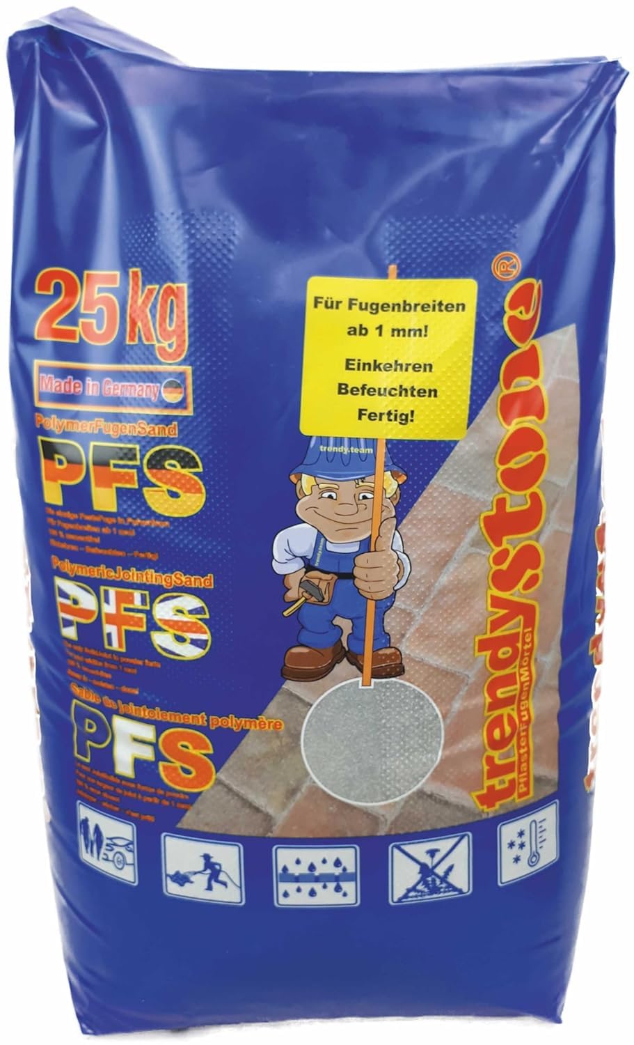 trendystone Polymerfugensand 25 kg Basalt-anthrazit - Pflasterfugenmörtel für schmale Fugen ab 1 mm Fugenbreite