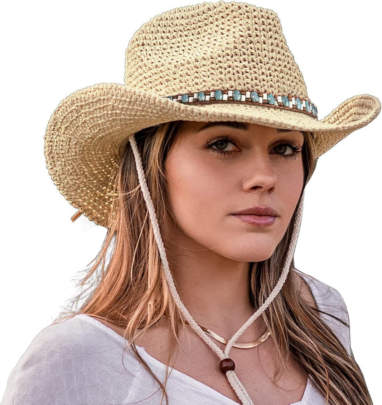 Straw Cowboy Hats for Men and Women, Western Straw Cowgirl Hat, Wide Birm Men Women Sun Beach Summer Hats, Fedora Panama Hat at  Men’s Clothing store
