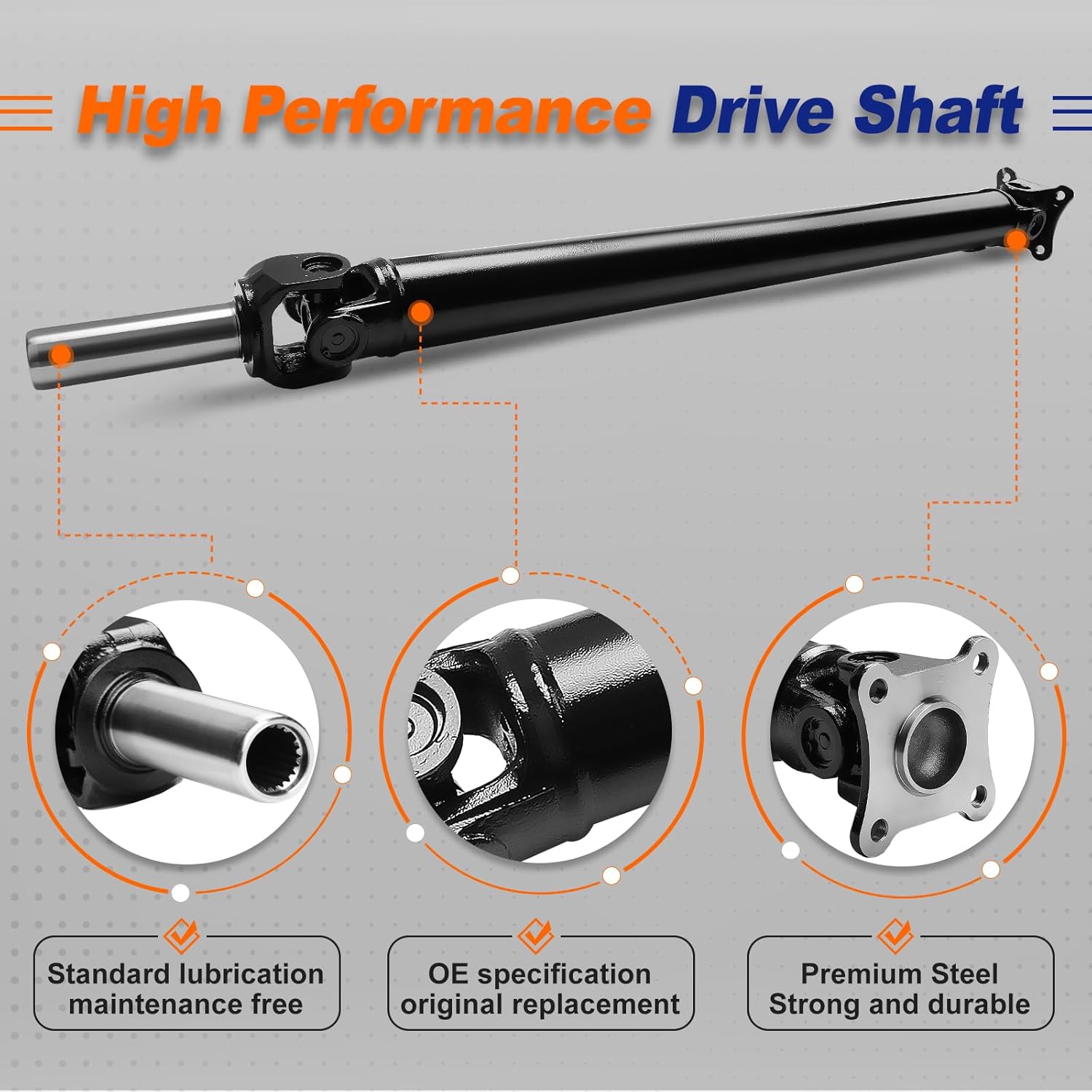 Rear Drive Shaft Prop Shaft Driveshaft Assembly Fit for Mazda Miata 1994-1997, Mazda Miata 1999-2005 L4 1.8L RWD Manual Trans, Replace# MF0425100A, 936-251