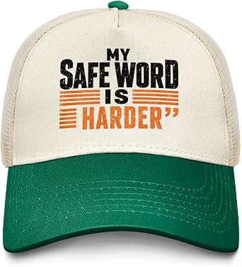 My Safe Word is Harder Hat Funny Trucker Hats Women Baseball Hats Funny Birthday Gifts