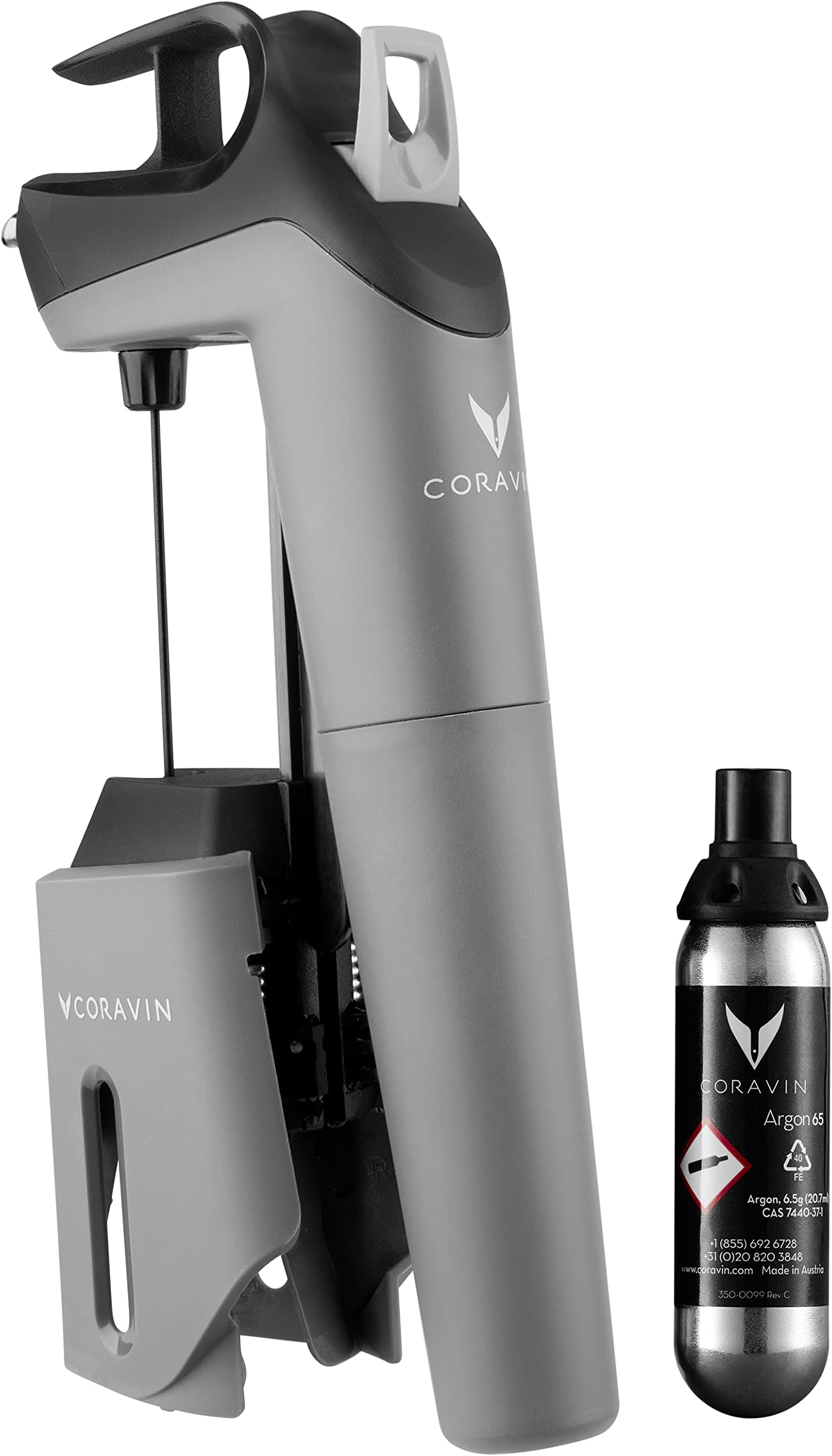 Coravin Timeless Three SL Wine Preservation System - Preserve Wine for Years - By-the-Glass Wine Saver - With 1 Argon Gas Capsule - For White Wine, Red Wine & More