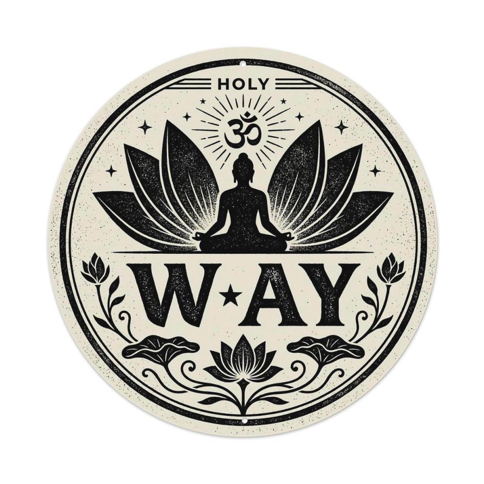 Zen Flower Meditation Den Sacred Path Metal Tin Sign