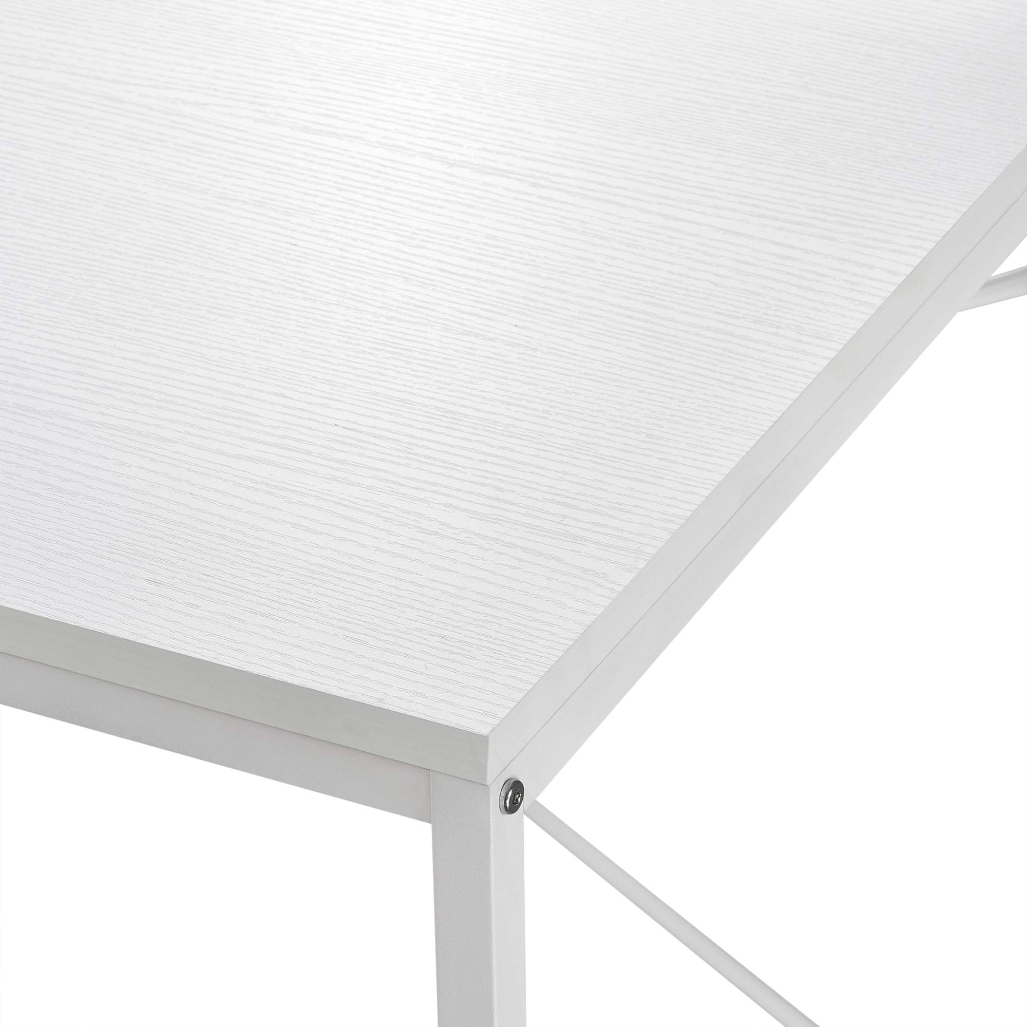 [en.casa] Scrivania con Scaffale Integrato Tavolo con Ripiani Laterali Scrivania per Ufficio e Studio Scaffale a Sinistra/Destra - Bianco