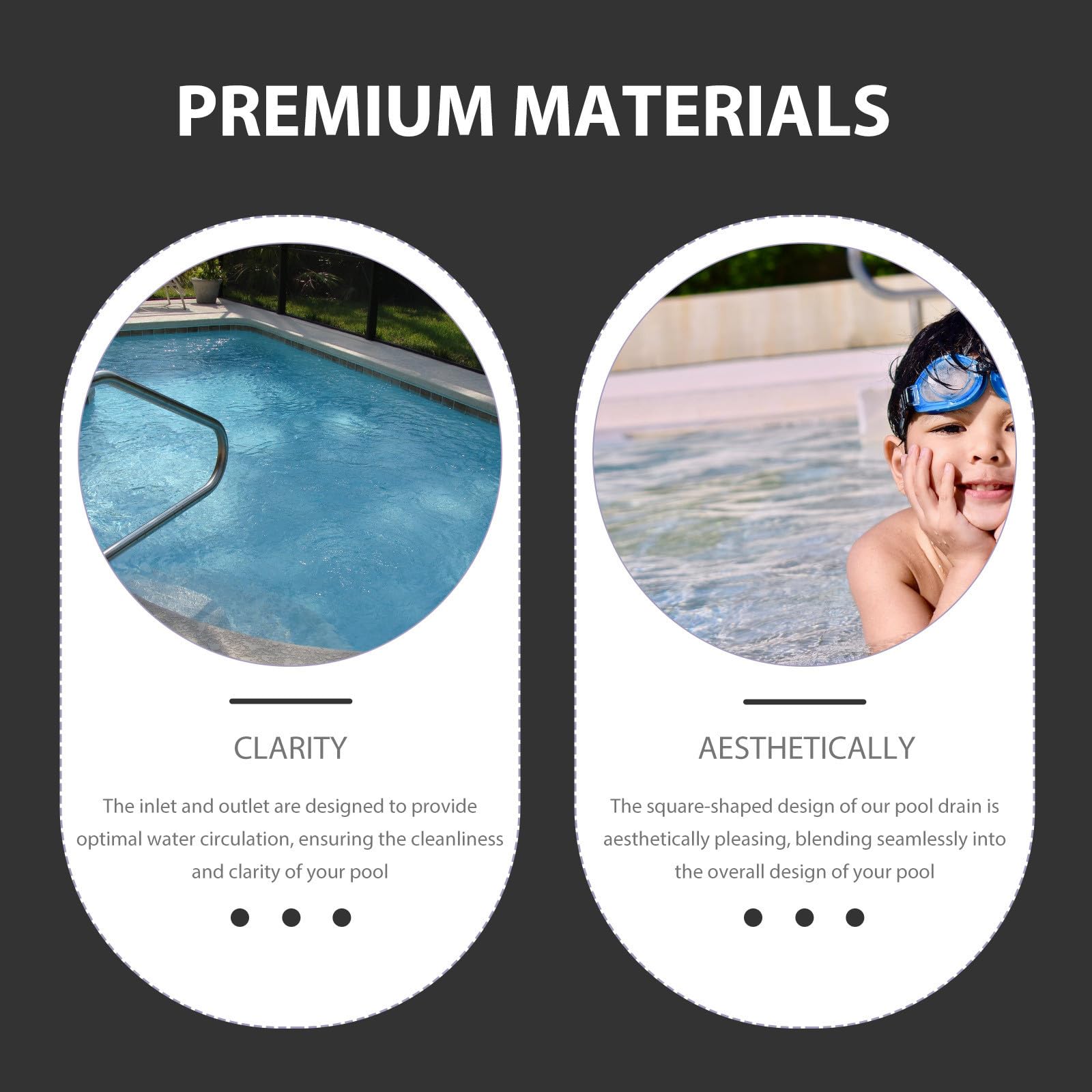 TEHAUX Cubierta Pieza de Repuesto de Drenaje de Plástico para Piscina Cuadrada Mantiene la Limpieza Confiable de Color Claro en Desagües Principales de Piscinas