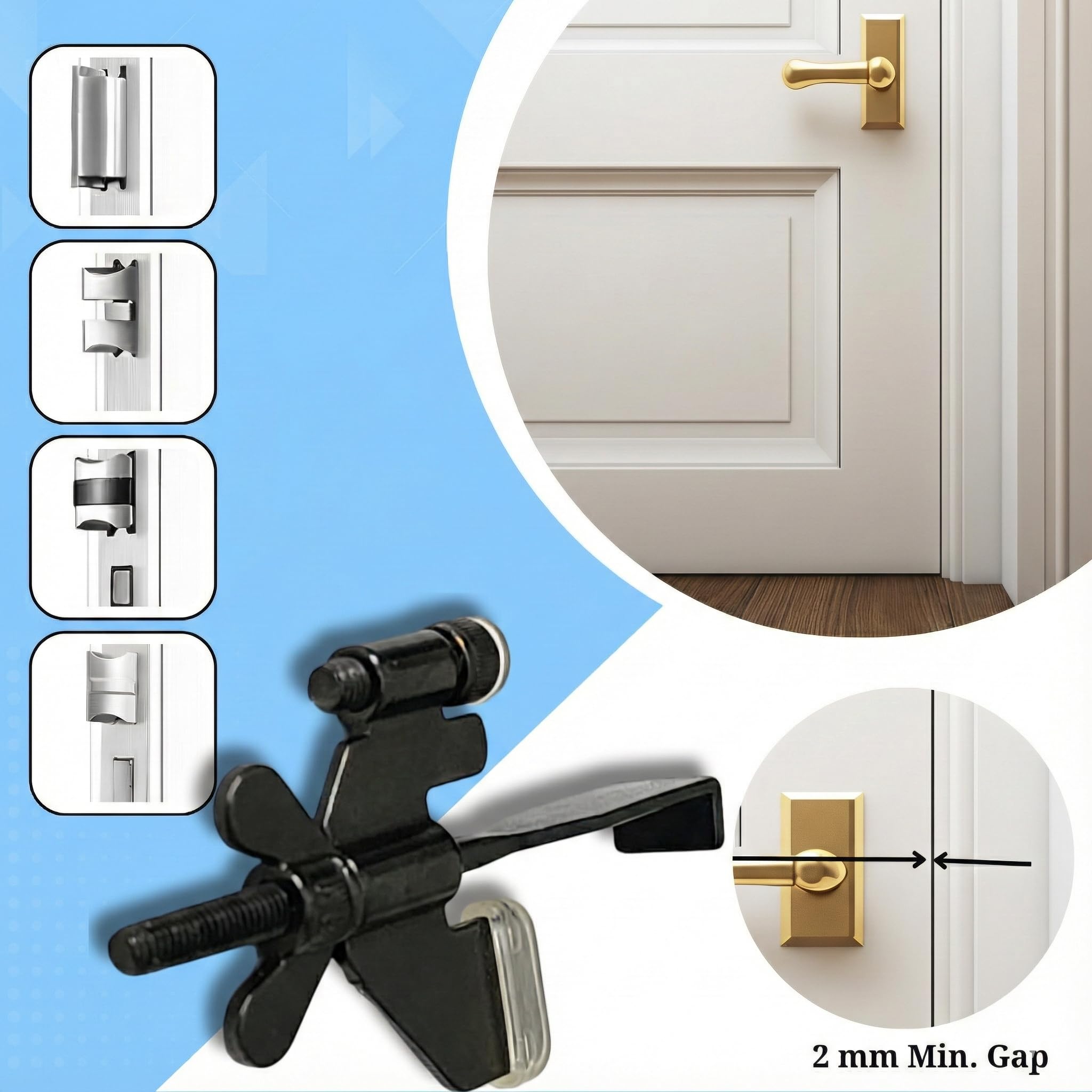Trustella - Paquete de 2 cerraduras de puerta portátiles de alta resistencia, herramienta de seguridad de acero inoxidable para mayor seguridad, ideal para el hogar, viajes, hoteles, apartamentos