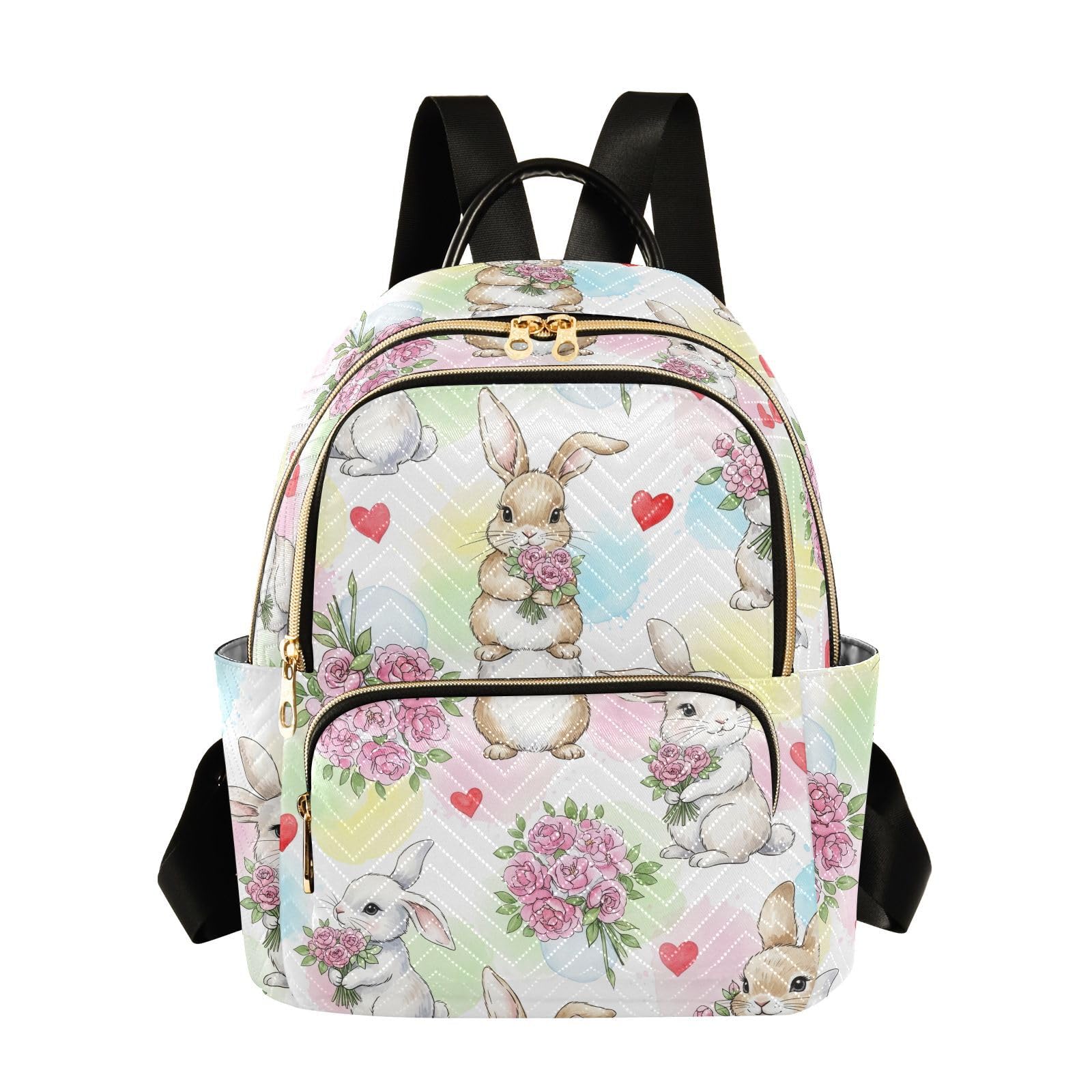 Sac à dos rose matelassé moyen modèle avec poches zippées - 8
