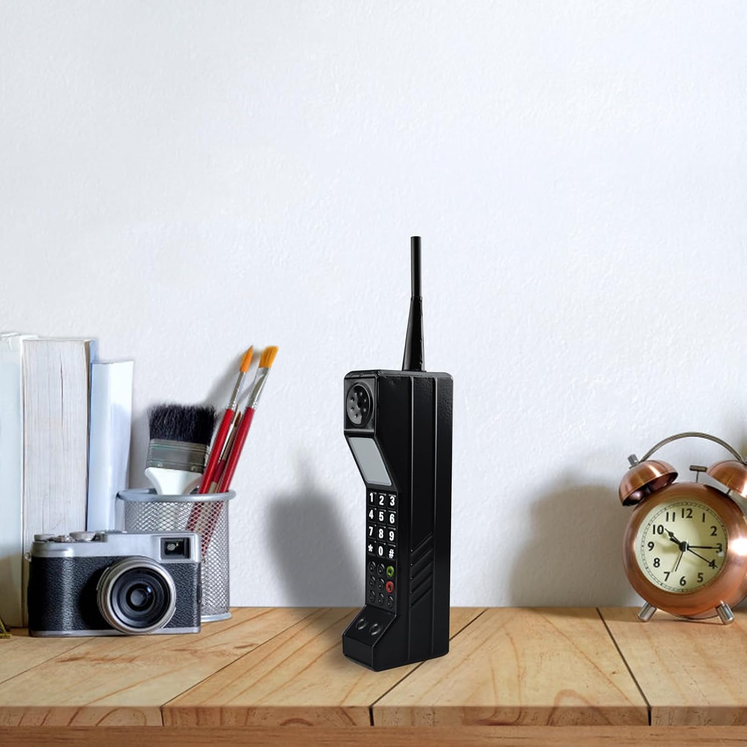 Retro Brick Cell Phone Ornament, Retro 80s 90s Brick Props Phone Ornament Cellular Model for Simulation Photographic, Old Fashioned Pagers Beepers Model for Party Decorations Home Stage Decor Black