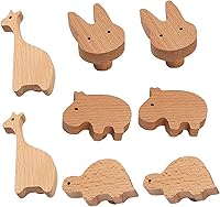 Vista 9 de 12 Set Wood Animal Furniture Knobs Decorative Wood Dresser Knobs with Screws Dresser Pulls Wood Marine Woodland Animals Knobs Cabinet Knobs Nursery