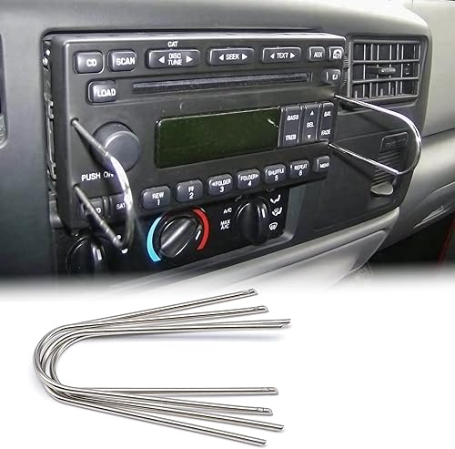 Miniatura 6 de 4 herramientas de extracción de radio de automóvil en forma de U, herramientas de extracción de radio automotriz de acero inoxidable, para