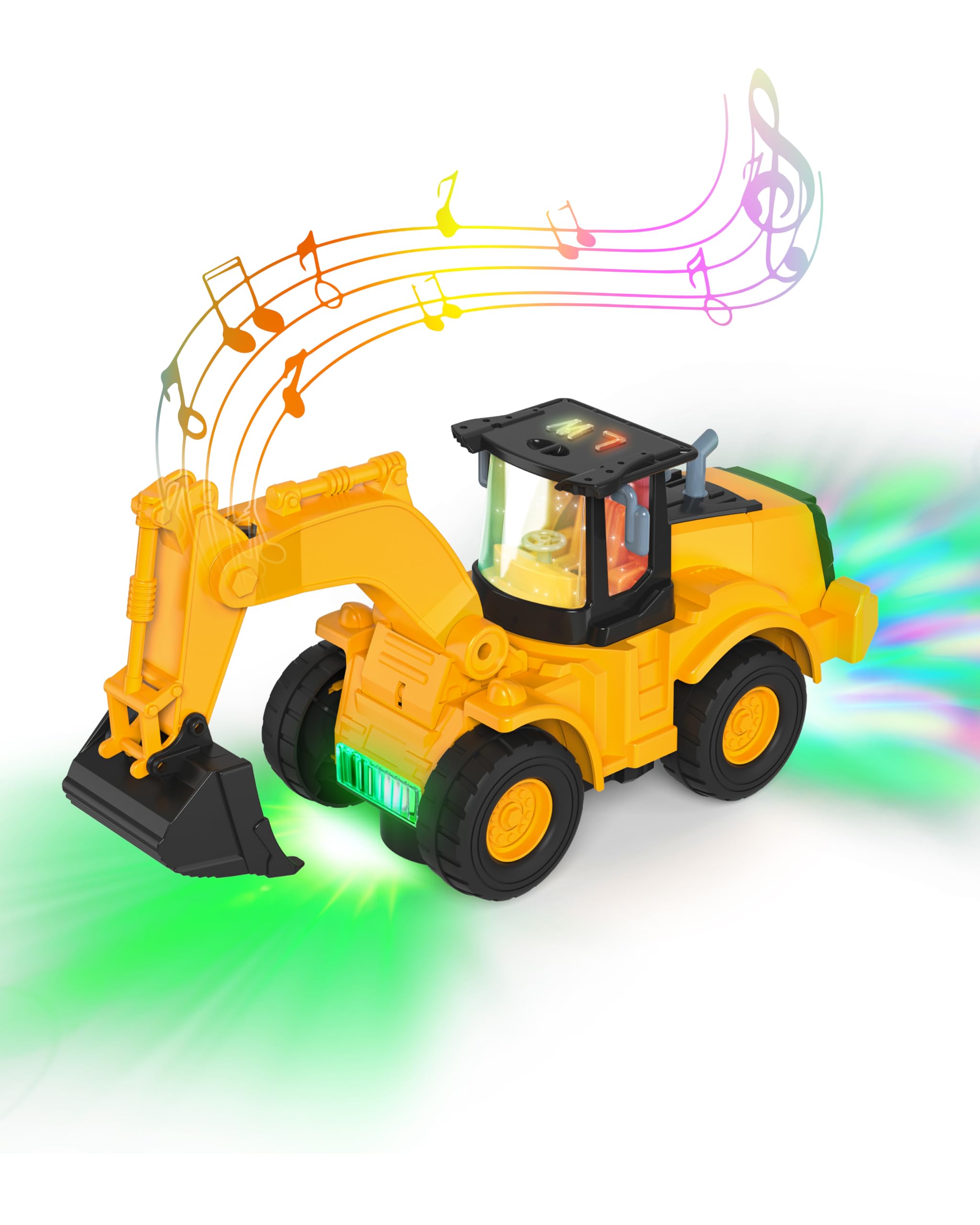 Digger Tractor Toy, Tractor Toy with Music for 3+ Year Old Boys and Girls
