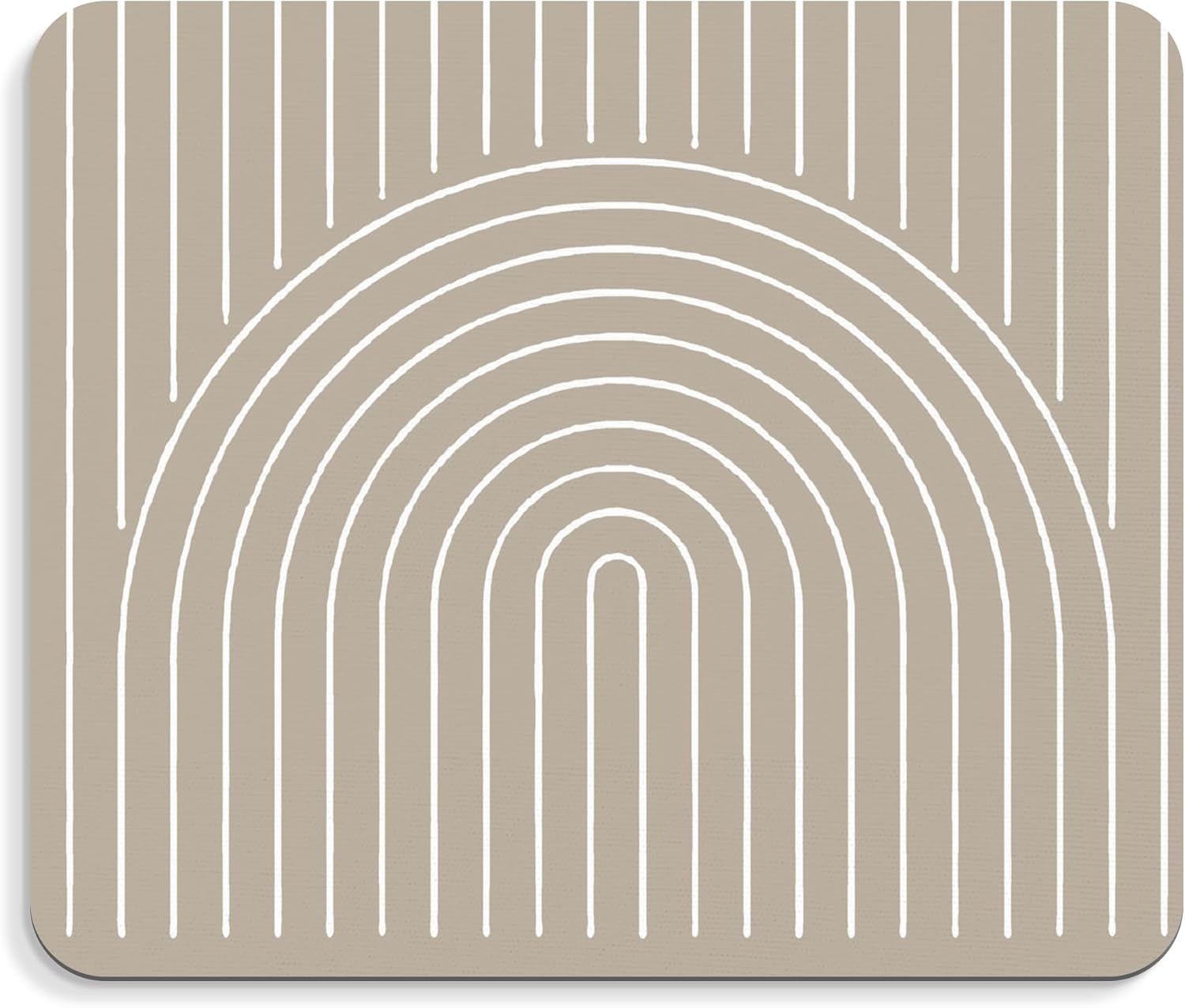 Beige Boho Mouse Pad - Abstract Art Office Mousepad, Rainbow Desk Decor Mouse Pad, Boho Gifts for Women, Rainbow Coworker Gifts, 9.5x8 Inches