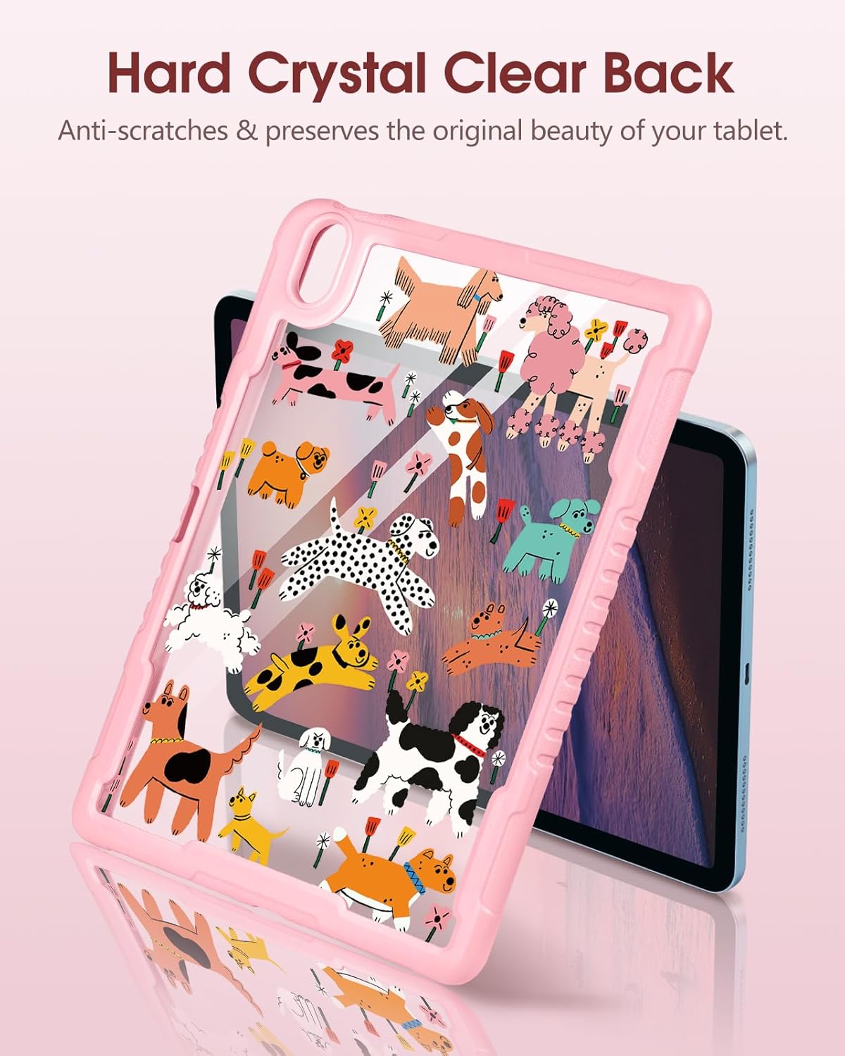 Uppuppy for iPad (A16) 11th Generation 11 Inch 2025 Case, for iPad 10th Generation Case 2022 10.9 Inch - Women Girls Cute with Pencil Holder & Stand Clear Dogs Kawaii Funny Girly Protective Hard Cover