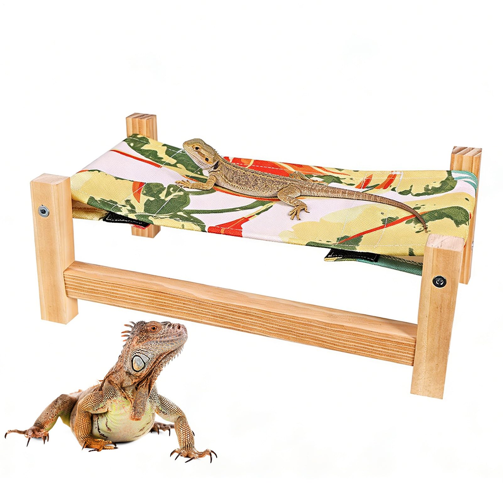 Cama de dragón barbudo con base elevada para optimizar la termorregulación de reptiles
