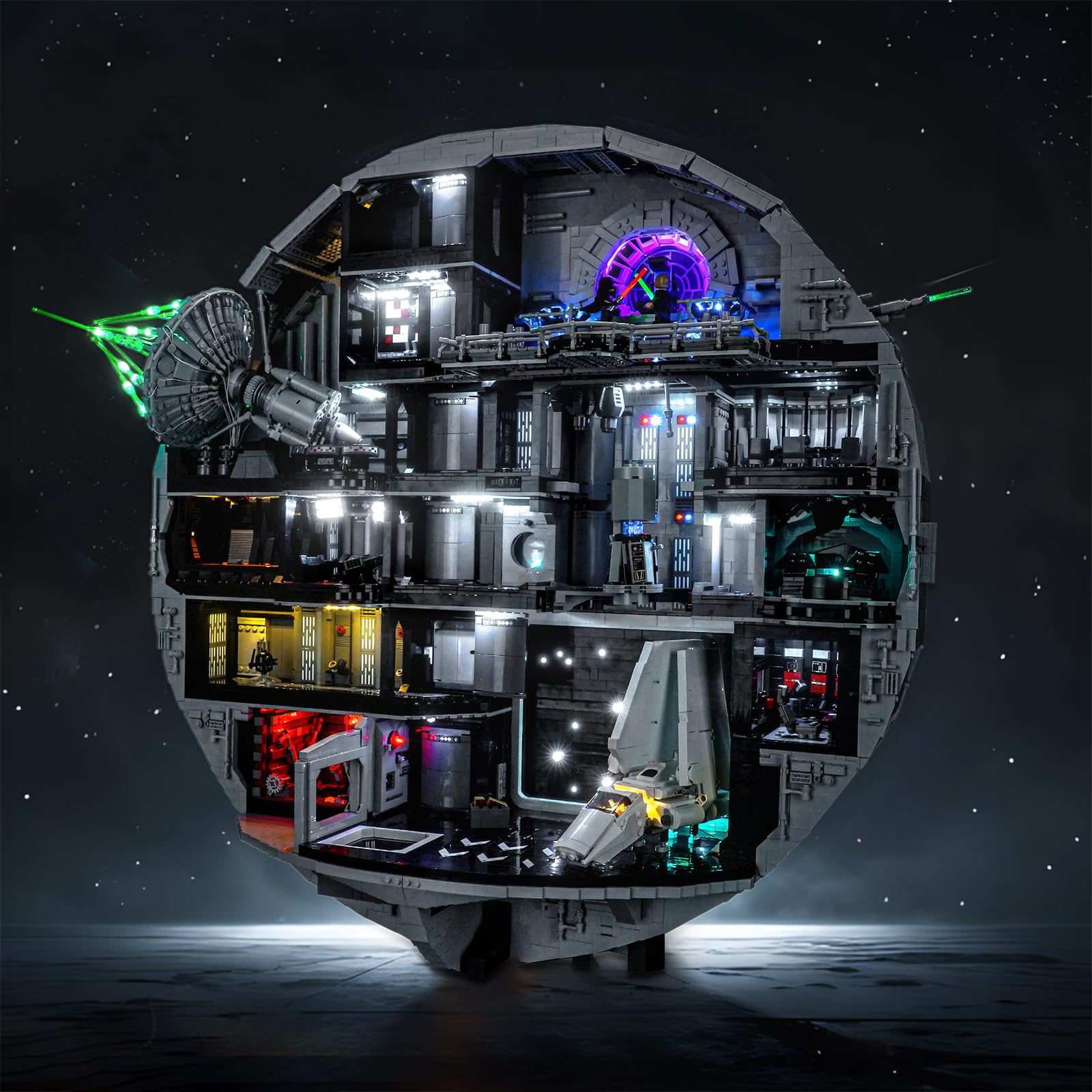 BrickBling set di luci a LED compatibile con Lego 75419 Death Star (senza modello), kit di luci decorative compatibile con Lego Death Star Giocattolo creativo