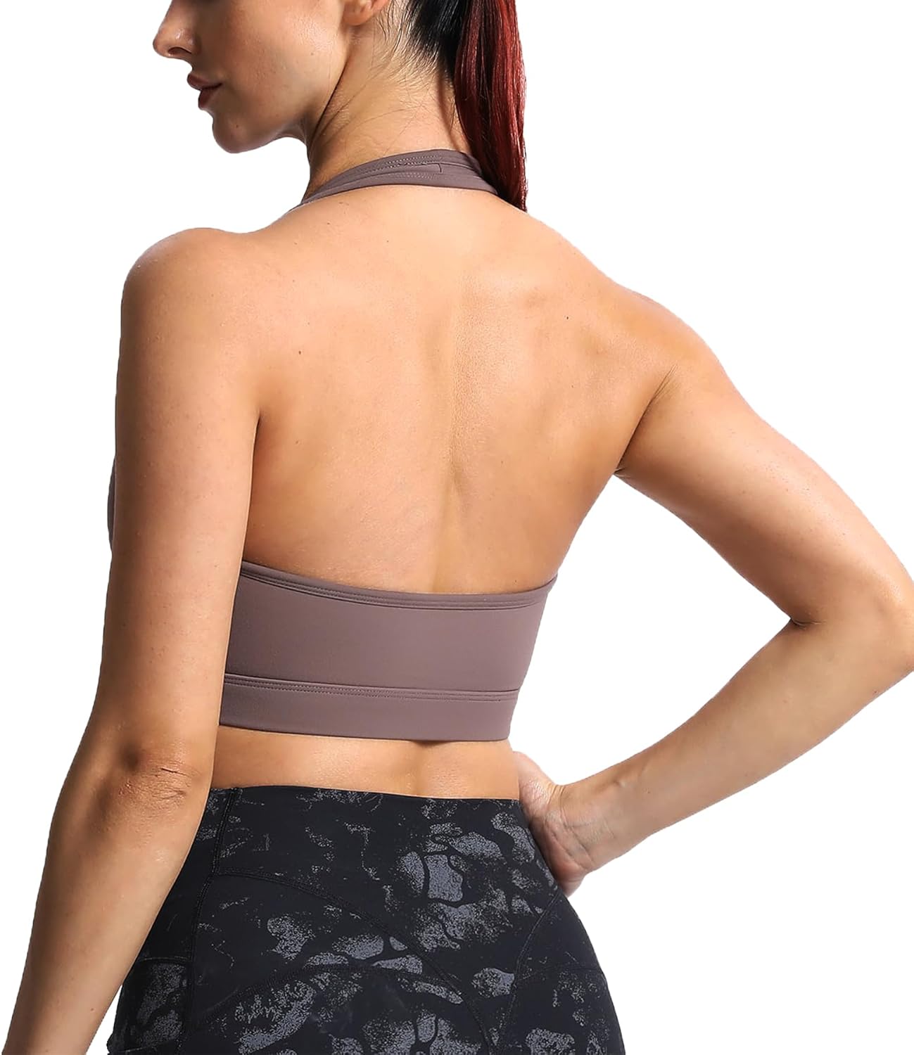 Aoxjox Women's Workout Sports Bras Fitness Halter Bra Yoga Crop Tank