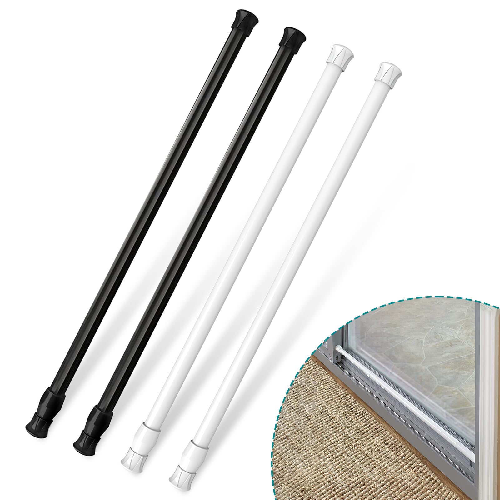 Snapklik.com : KUANVE 4 Pcs Window Security Bars Adjustable Spring ...