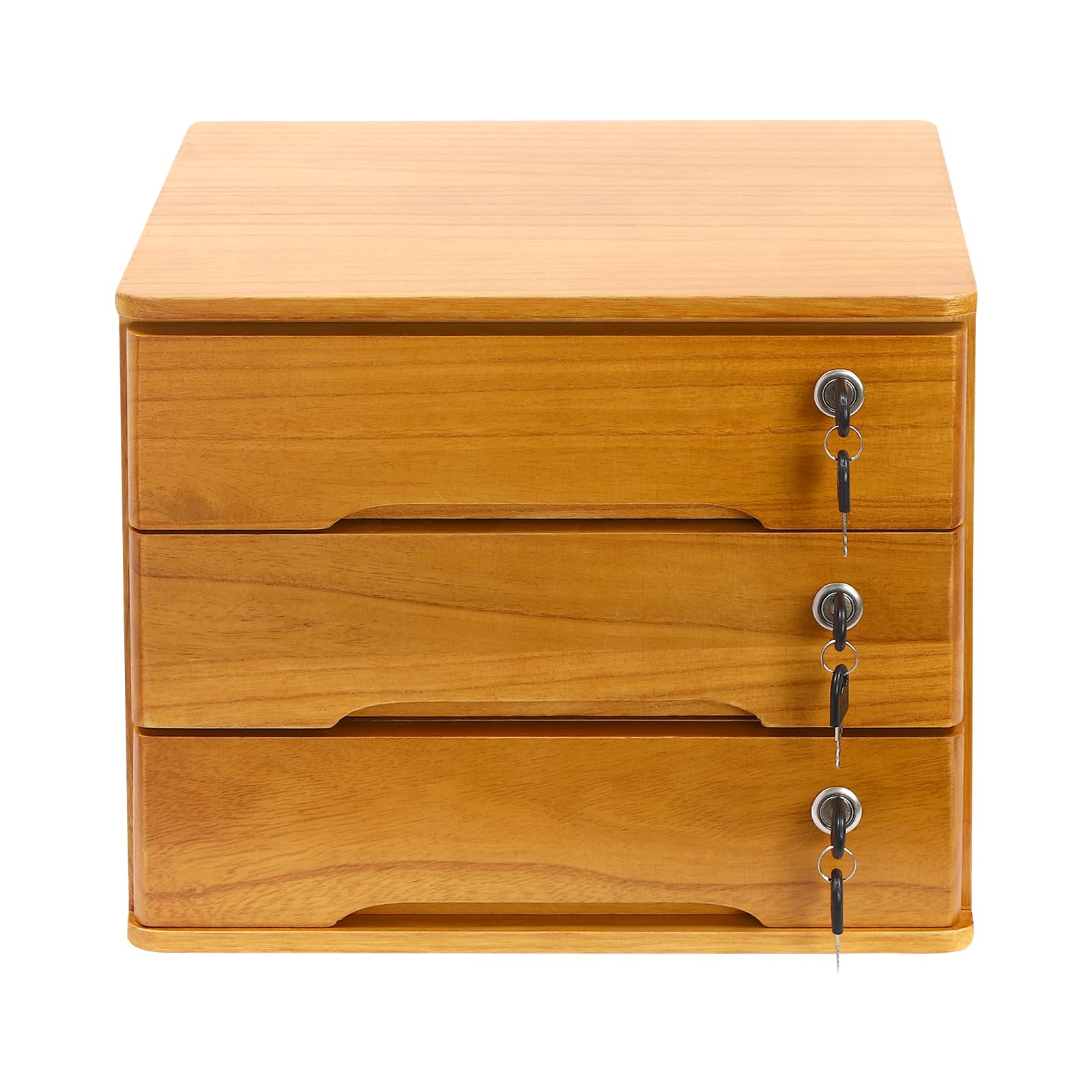 Mensola da ufficio, 3 strati, con 3 chiavi e 6 cassetti, in legno, portata massima 30 kg, per ufficio, studio, camera da letto, comò