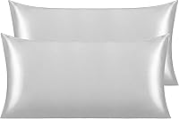 Vista 37 de NTBAY - Fundas de almohada de satén para cabello y piel, fundas de almohada sedosas de lujo con cierre de sobre.