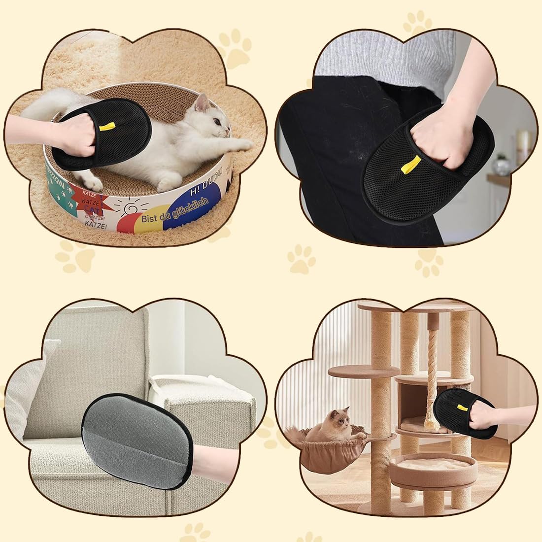 Shedly Sweep Pro Petlova Sweep rękawiczki do usuwania sierści zwierząt, 3