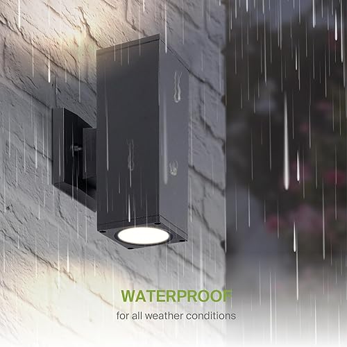 Miniatura 6 de ASD Lámpara de pared LED cuadrada de 2 luces LED para interiores y exteriores, 18 W, 1900 lúmenes, 3000 K-5000 K, 120 V, cilíndrica hacia arriba,