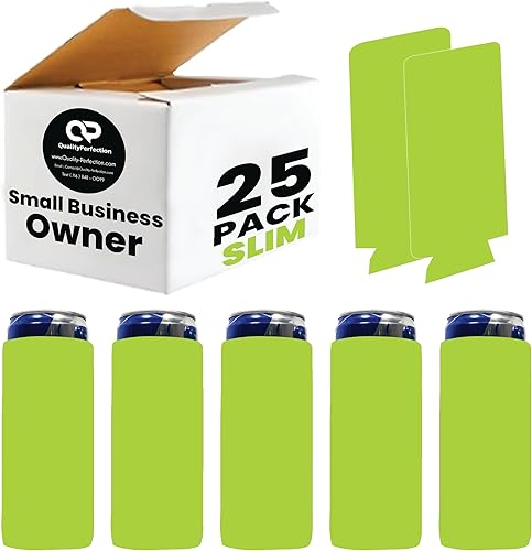 Miniatura 10 de QualityPerfection Fundas delgadas para enfriar latas (paquete de 25) de espuma aislada, aislamiento de tela de poliéster de punto a granel para