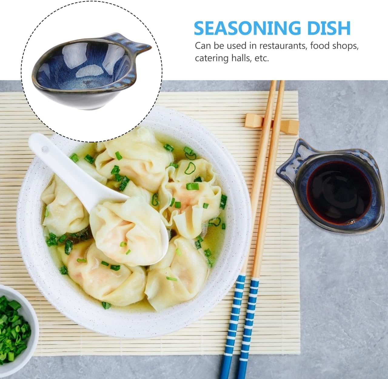 Cabilock Fish Shaped Ceramic Sauce Dish Seasoning Dipping Bowl Small Appetizer Plate for Soy Sauce Vinegar Oil Fruits Nuts Candy Home Kitchen Restaurant Serving 4.33 X 3.34 X 1.57 in