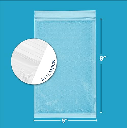 Vista 25 de GPI - 50 unidades, bolsas con cremallera de burbujas de 4 x 6 pulgadas, 3 mil de grosor, resellable, reutilizable, bolsa protectora de burbujas
