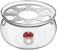 Vista 1 de CnGlass Calentador Universal de Tetera de Vidrio, Hecho a Mano con Vidrio Resistente al Calor y Sin Plomo, Calentador de Velas de Té 5.3