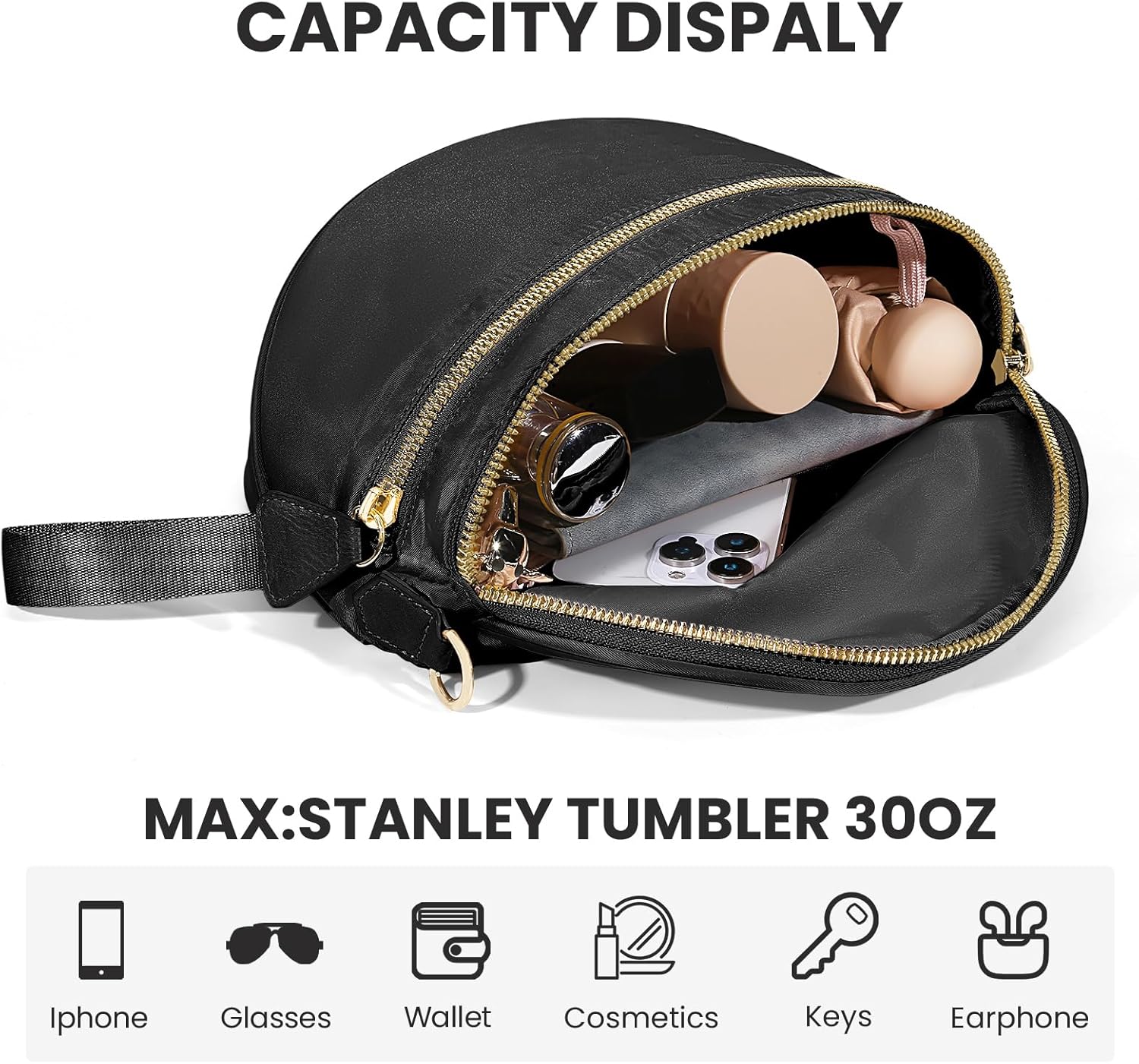 hibear Checkered Crossbody Bag Spacious Bum Bags for Women Nylon Crossbody Fanny Packs Checkered Purse Belt Wallet - Image 4