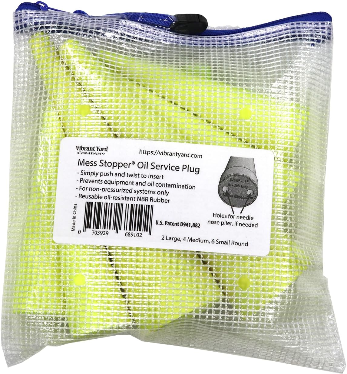 Mess Stopper™ Universal Oil Service Rubber Plugs and Caps Kit (2 Large, 4 Medium, 6 Small)