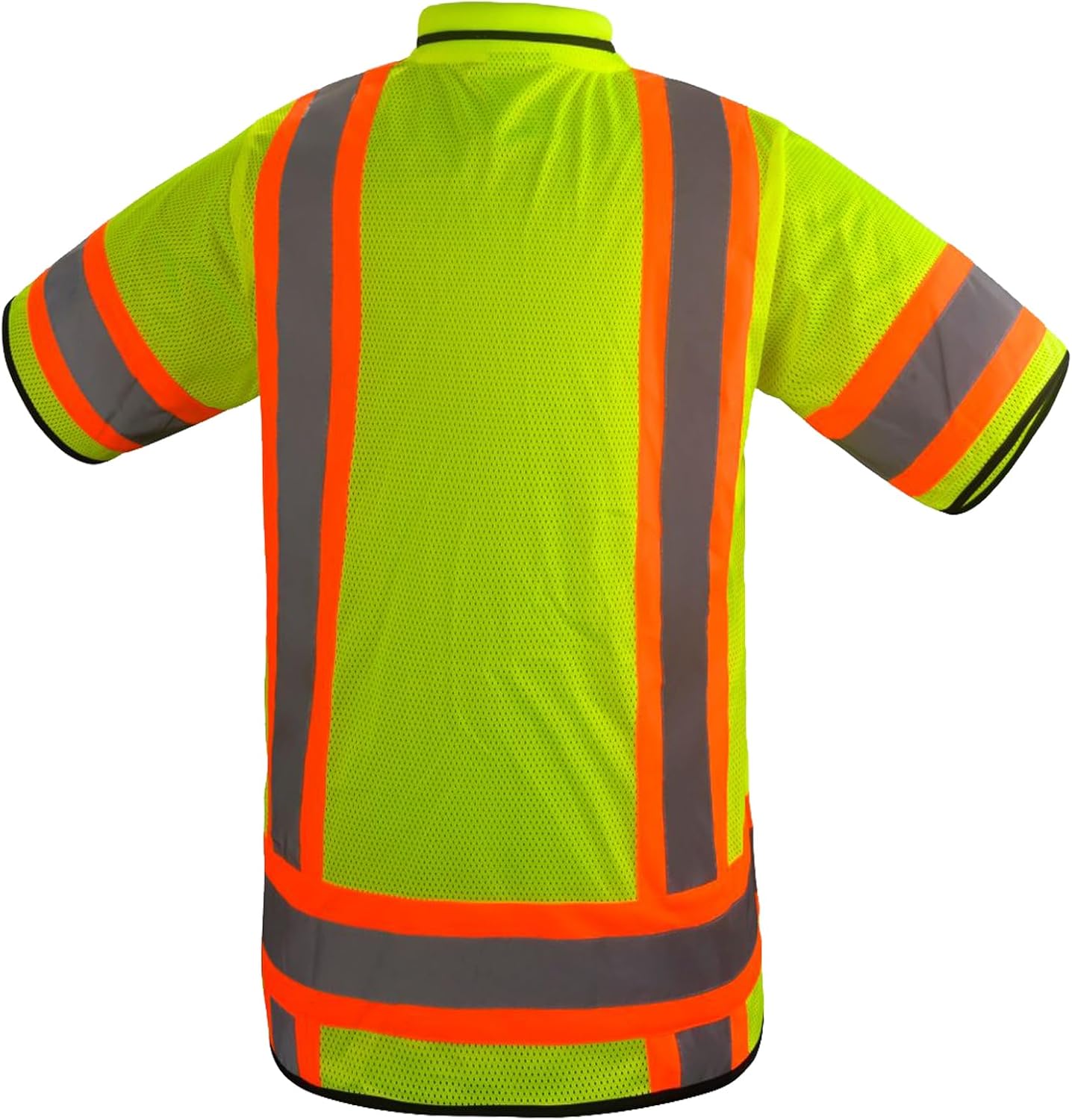 Gasoline Hi-Vis Sleeved Safety Vest For Men-Class 3 Heavy Woven Engineer Vest with Padded Neck to Support, surveyor vest - Image 3