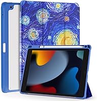 Vista 10 de OKP Funda para iPad de 9ª/8ª/7ª Generación (2021/2020/2019), Fundas para iPad de 10.2 pulgadas con Soporte Tríptico, Funda Delgada para iPad
